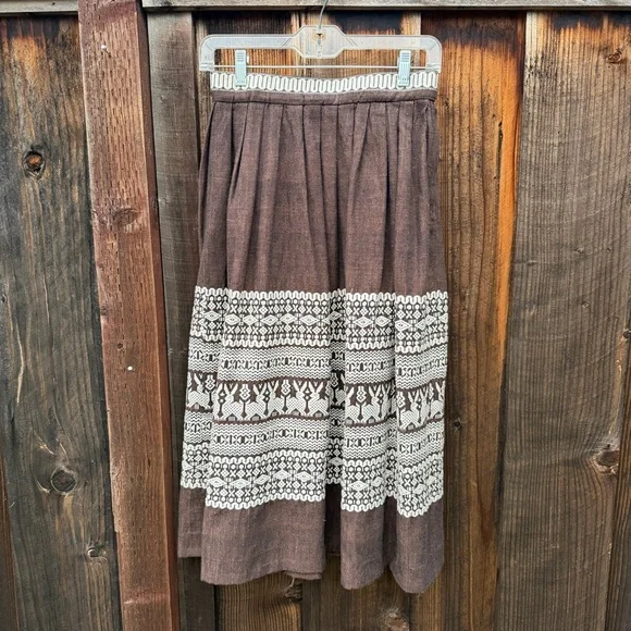 Vintage Woven Ethnic Embroidered Guatemalan Skirt - Picture 1 of 9